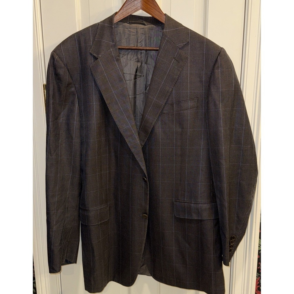 CANALI Men's Single Breasted Notched Lapel Silk Wool Blazer Gray Italy 48L *Read